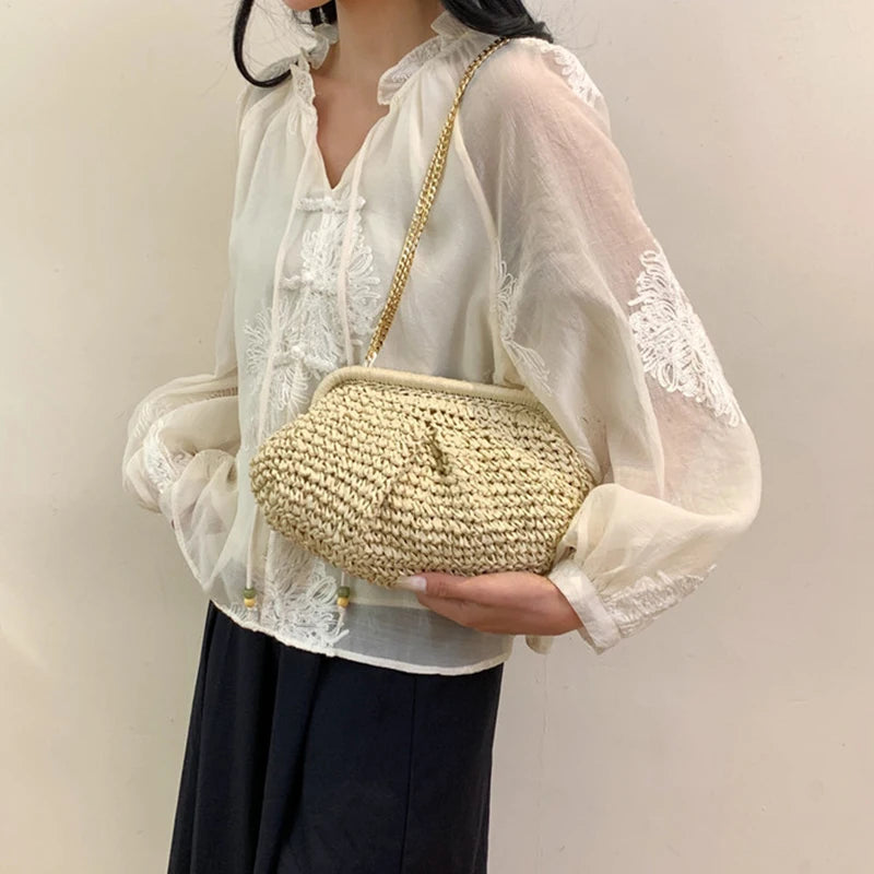 Riviera Raffia Clutch