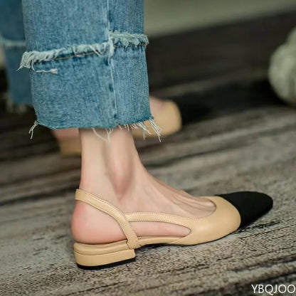 Noir-Cap Slingback Heels