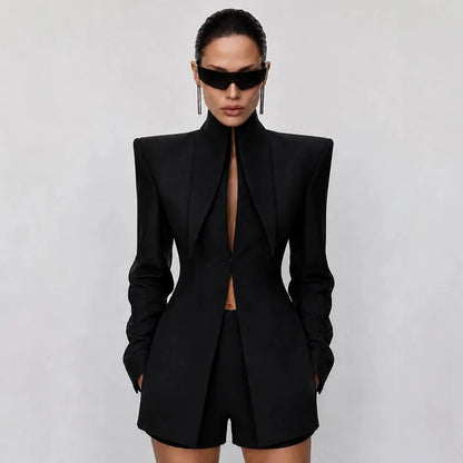 Sculpted Blazer Romper Set