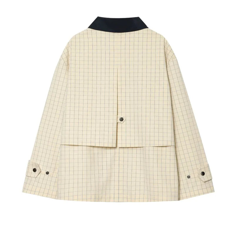 Windowpane Cotton Coach Jacket