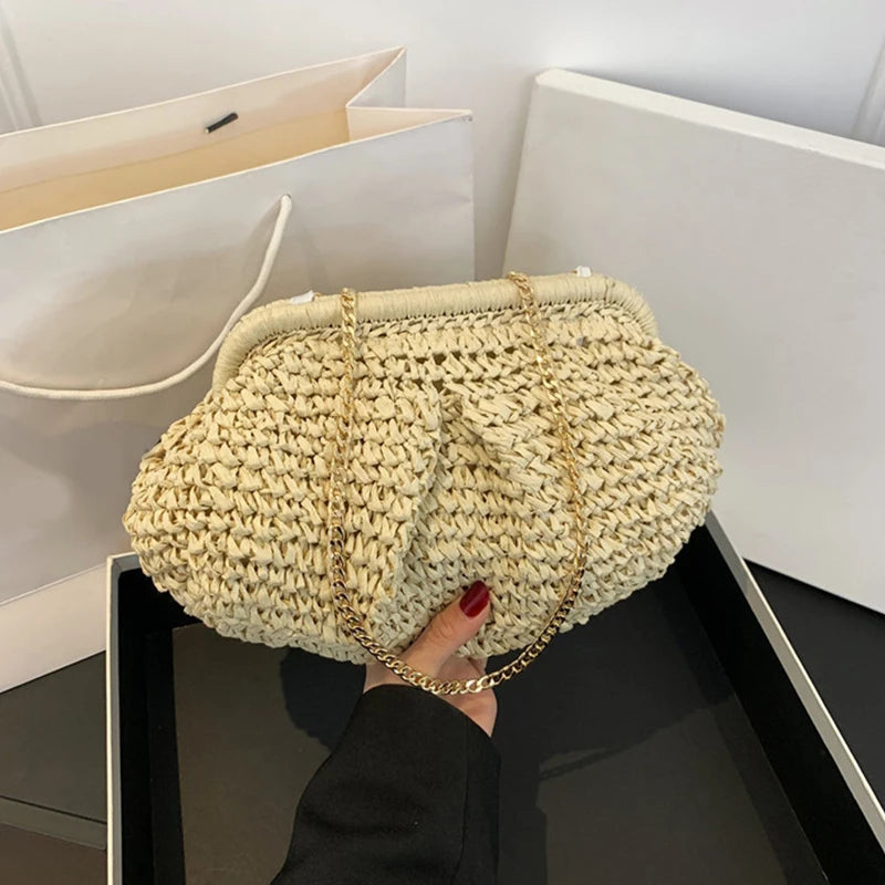 Riviera Raffia Clutch