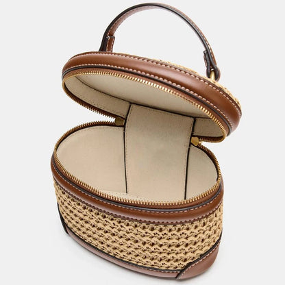 Woven Leather Vanity Bag