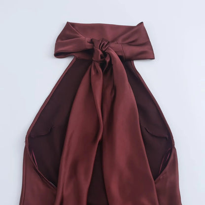 Draped Halter Maxi Dress