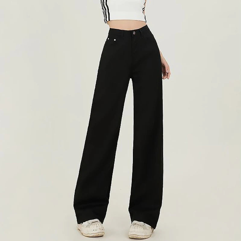 Wide-Leg Straight Trousers