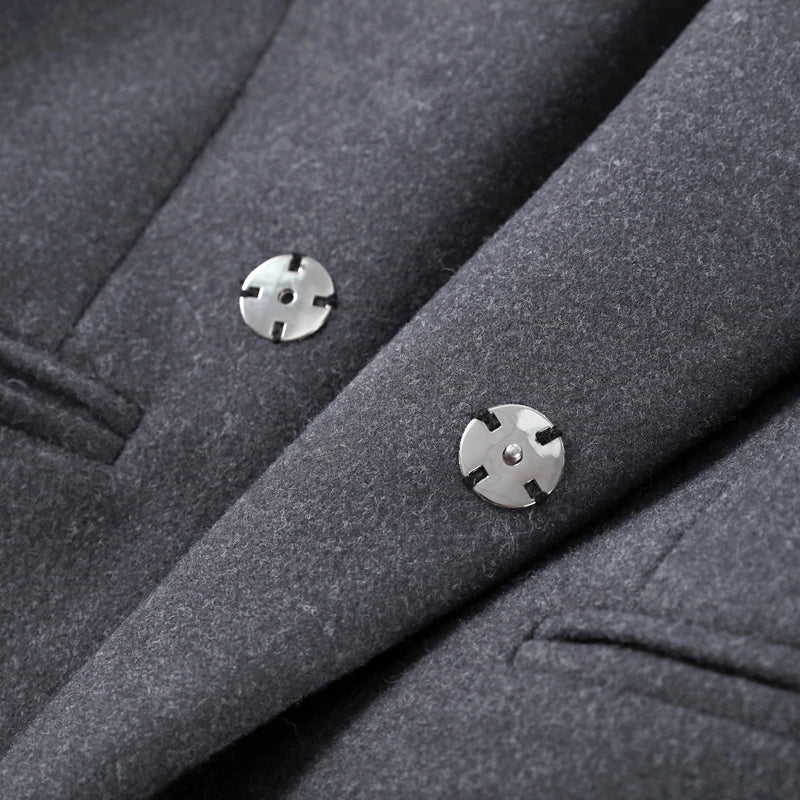 Wrap-Front Wool Suit Set