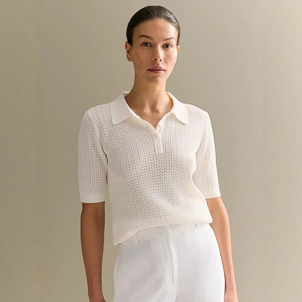 Pointelle Knit Polo