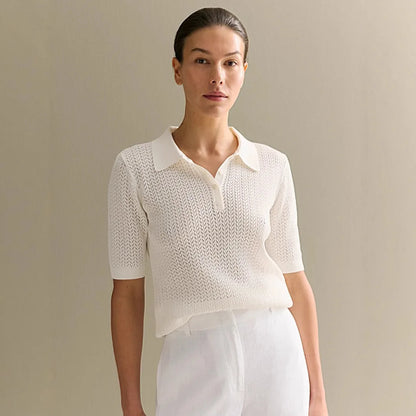 Pointelle Knit Polo