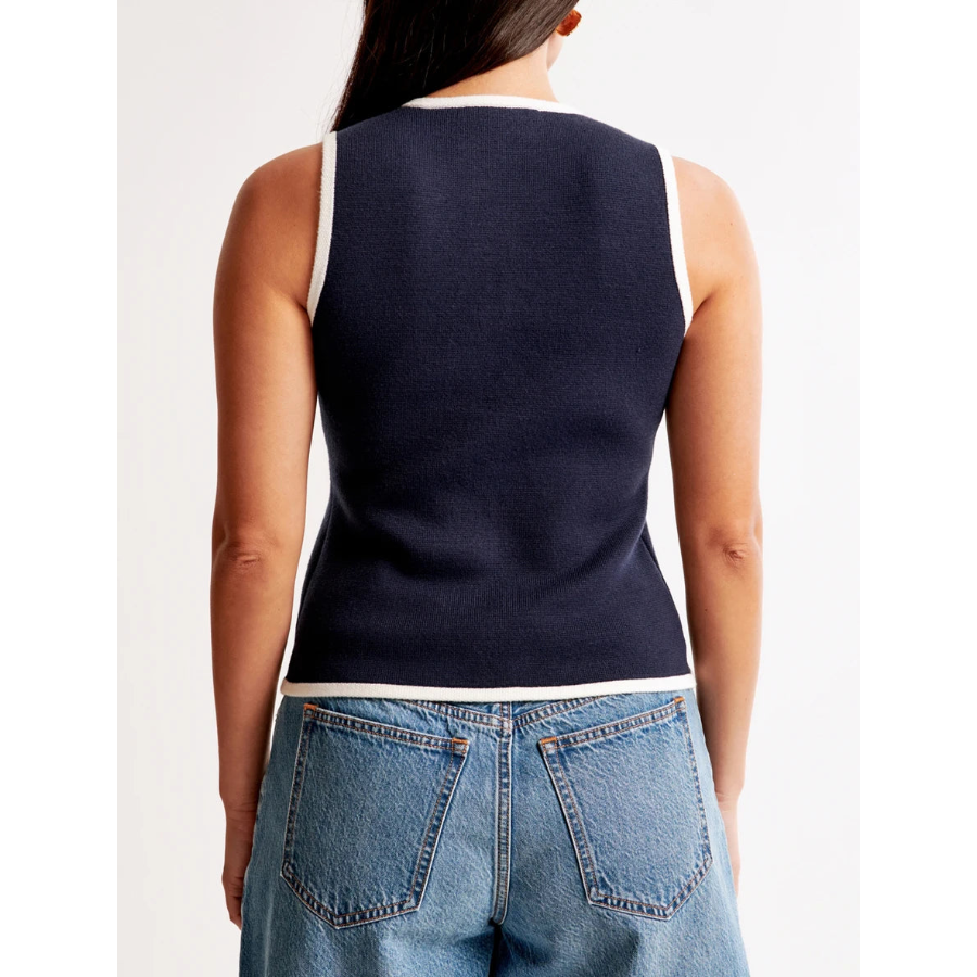 Contrast Trim Knit Tank