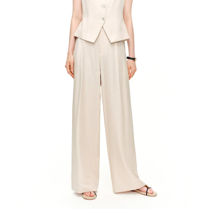 Wide-Leg Pleated Trousers