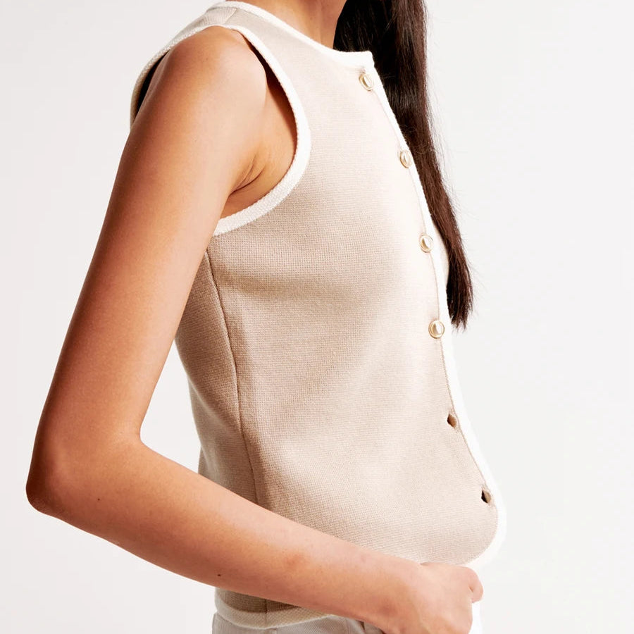 Contrast Trim Knit Tank