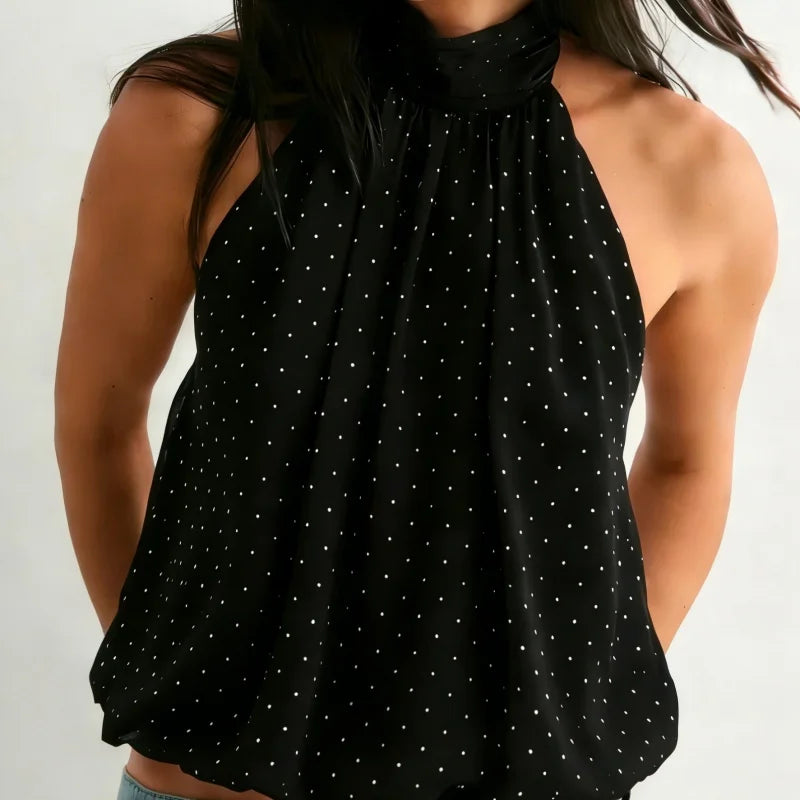 Luna High-Neck Halter Top