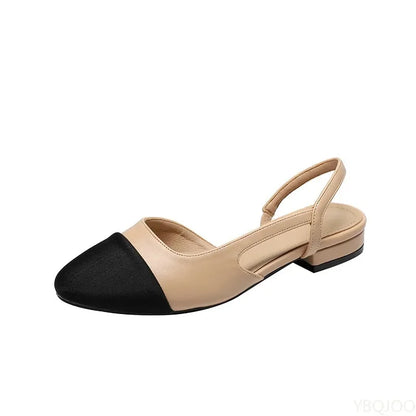 Noir-Cap Slingback Heels