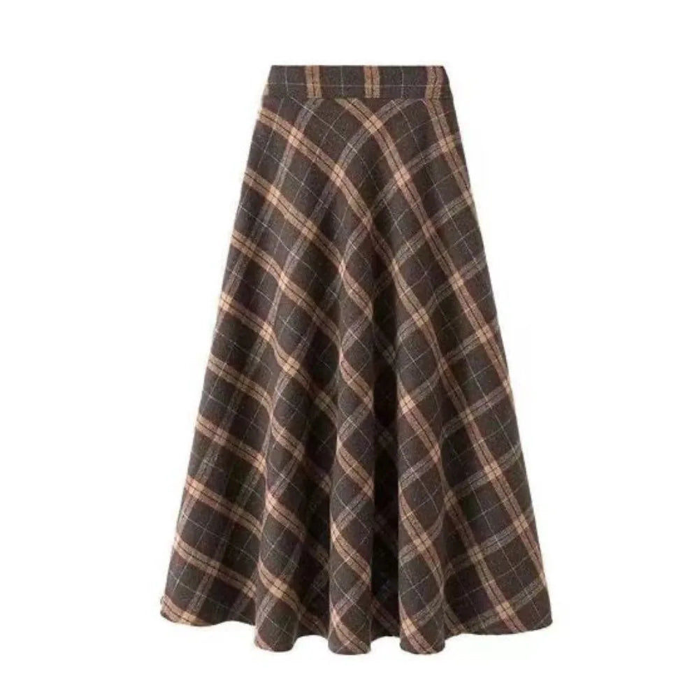 Highland Plaid Midi Skirt