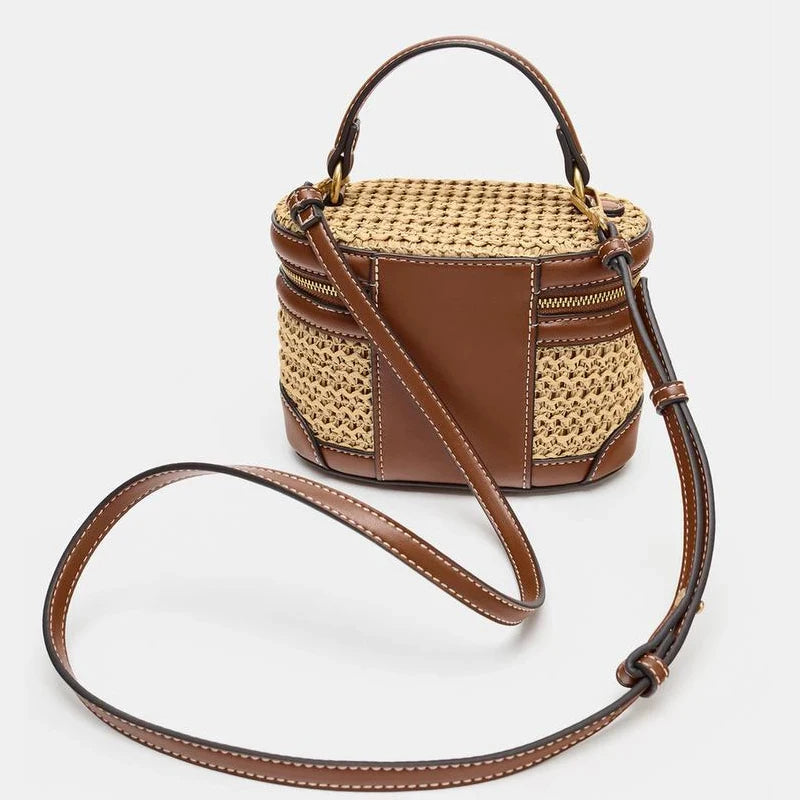 Woven Leather Vanity Bag
