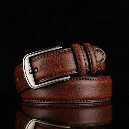 Burnished Leather Pin Belt
