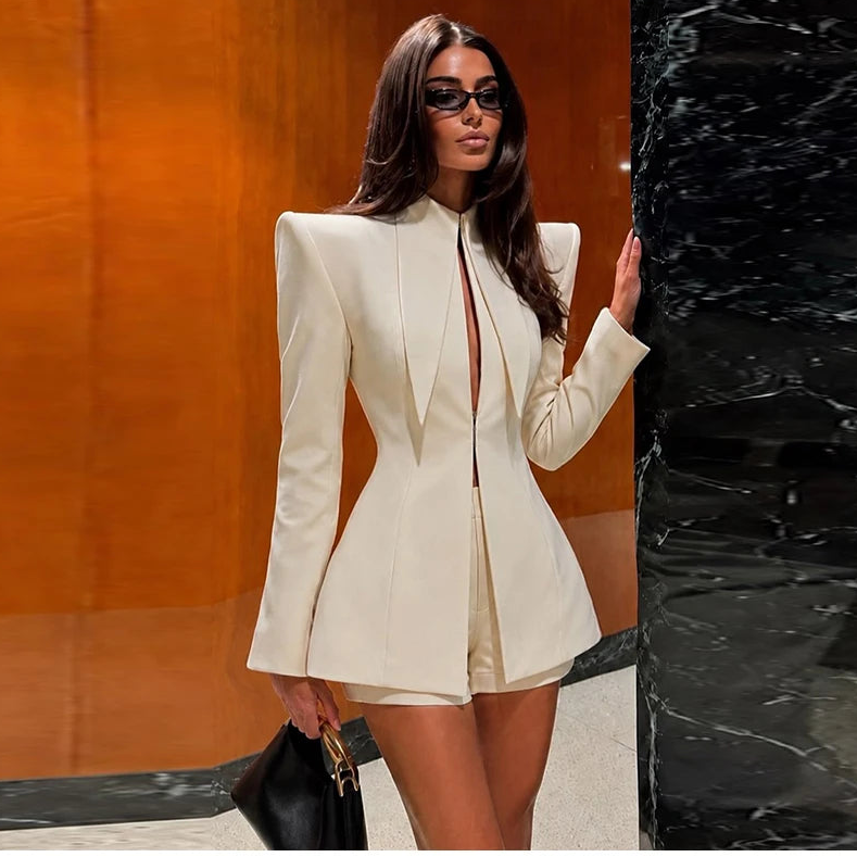 Sculpted Blazer Romper Set