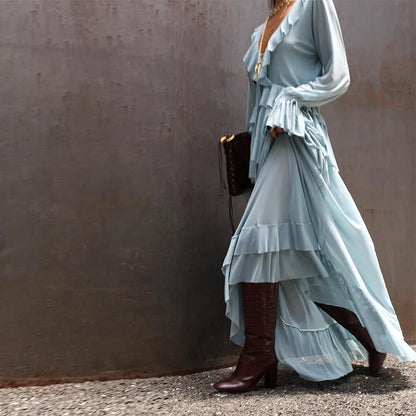 Sky Ruffle Maxi