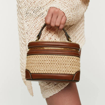 Woven Leather Vanity Bag