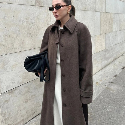 Wool-Blend Belted Maxi Coat