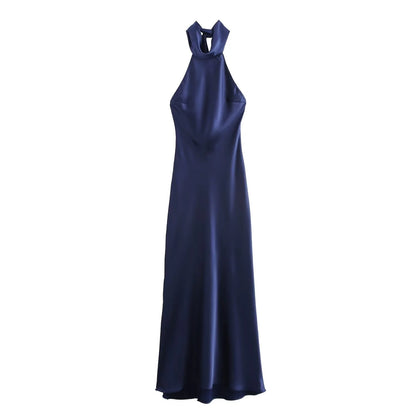 Draped Halter Maxi Dress