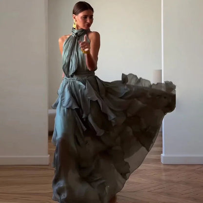 Cascade Ruffle Gown