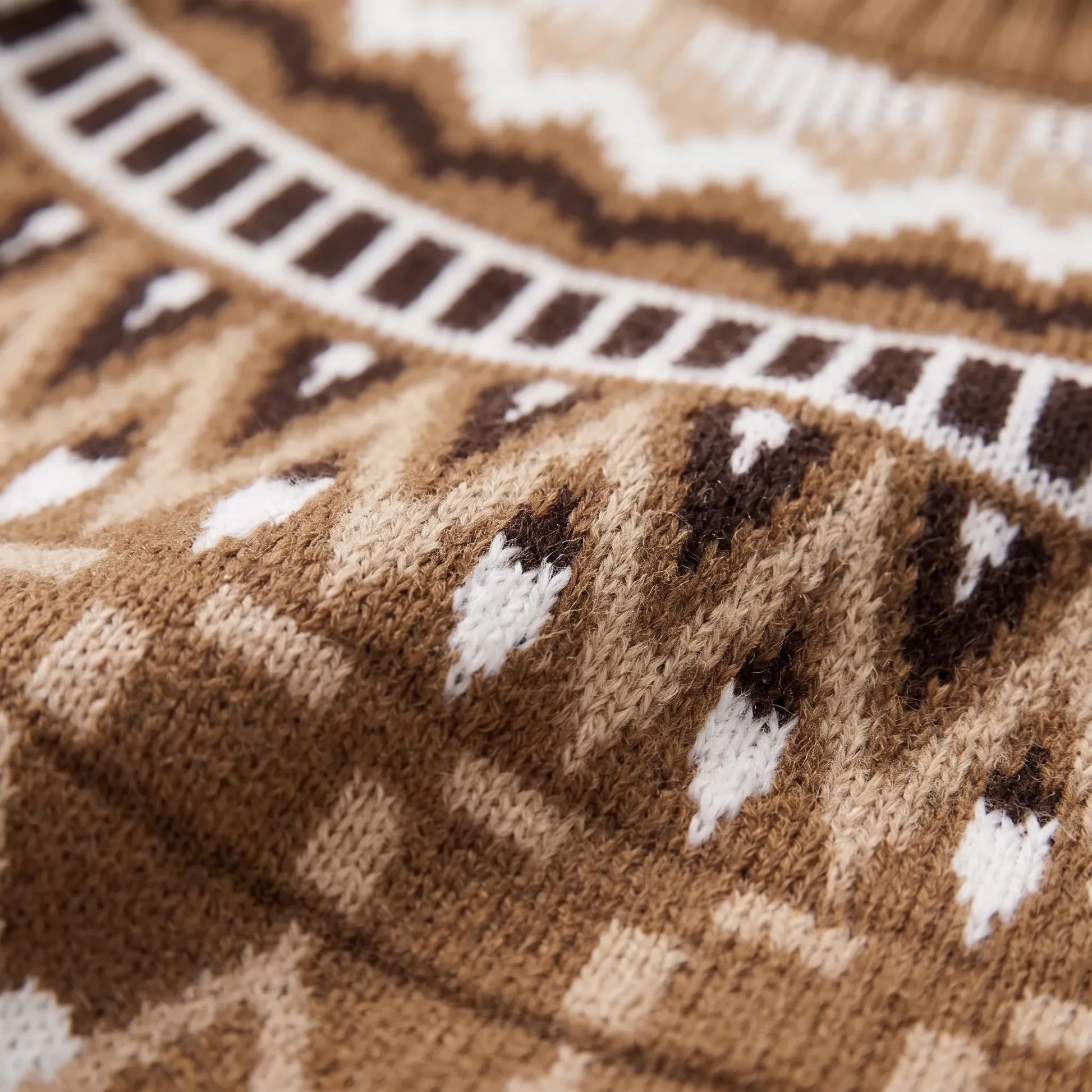 Vintage Geometric Pattern Turtleneck Sweater