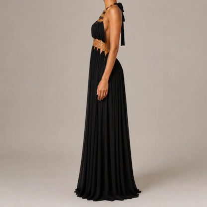 Noir Ring Halter Gown