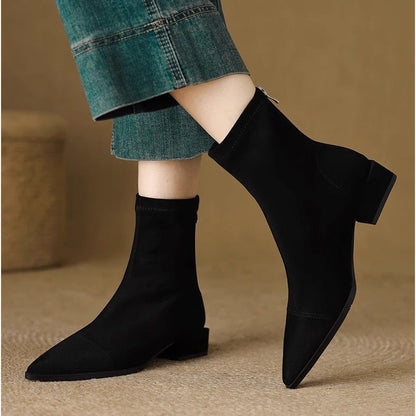 Suede Sock Ankle Boots