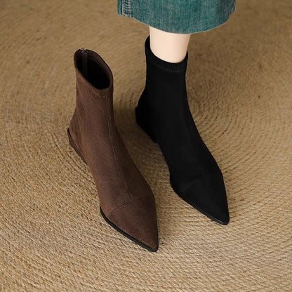 Suede Sock Ankle Boots