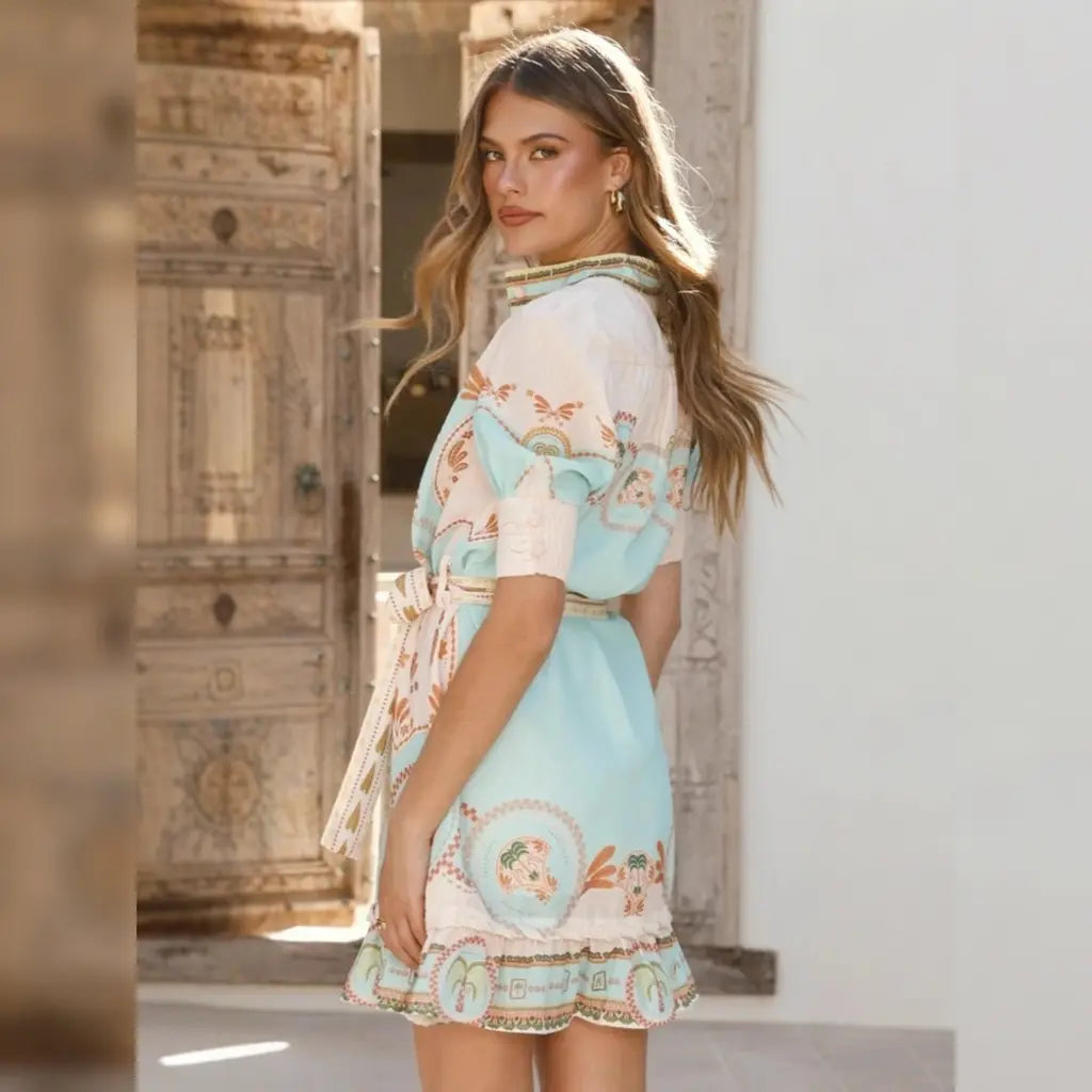 Amalfi Palm Wrap Dress