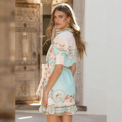 Amalfi Palm Wrap Dress