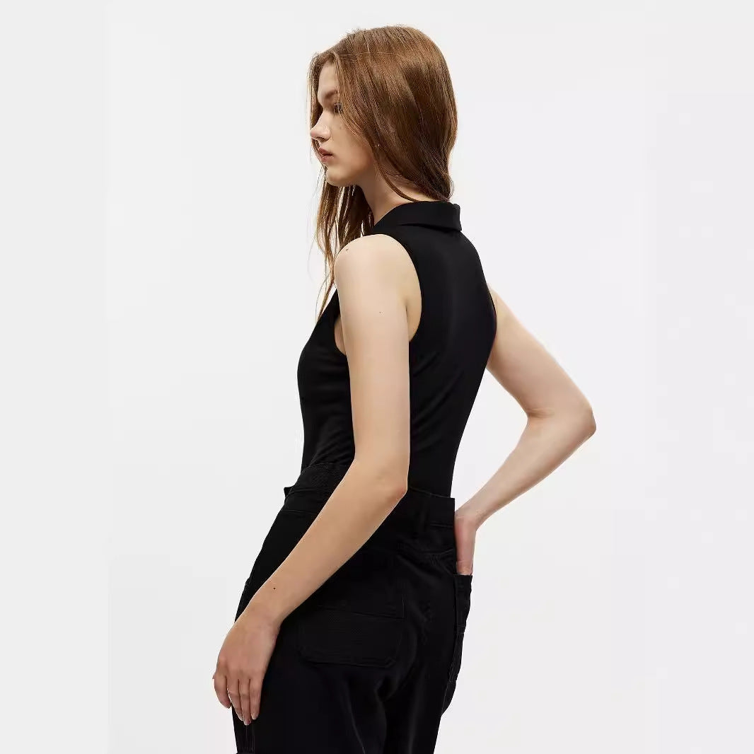 Zipped Polo Bodysuit