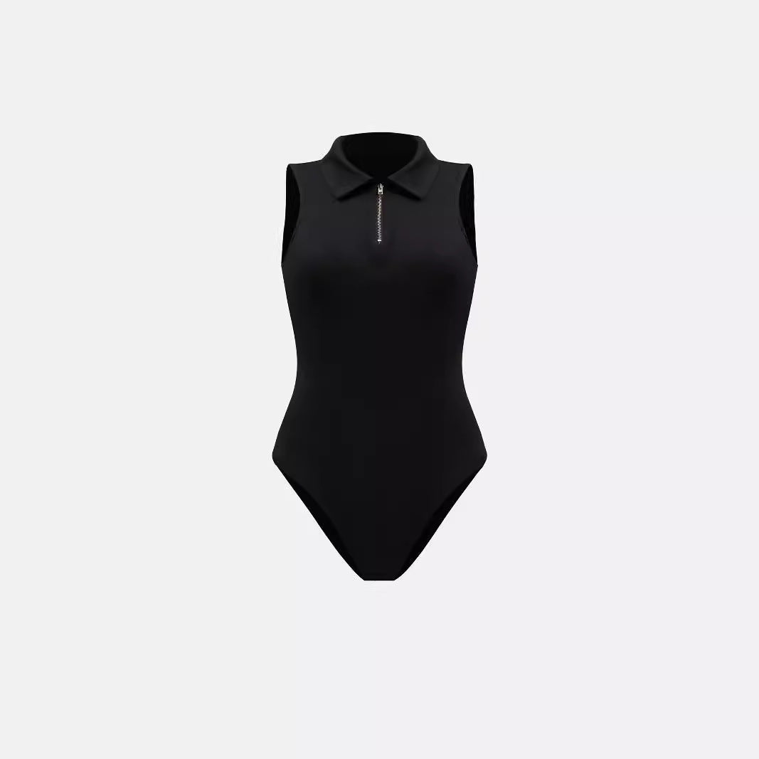 Zipped Polo Bodysuit