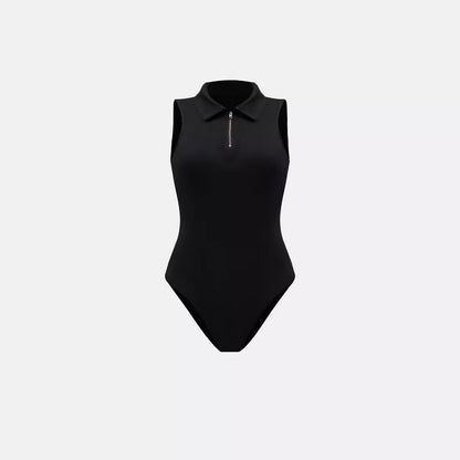 Zipped Polo Bodysuit