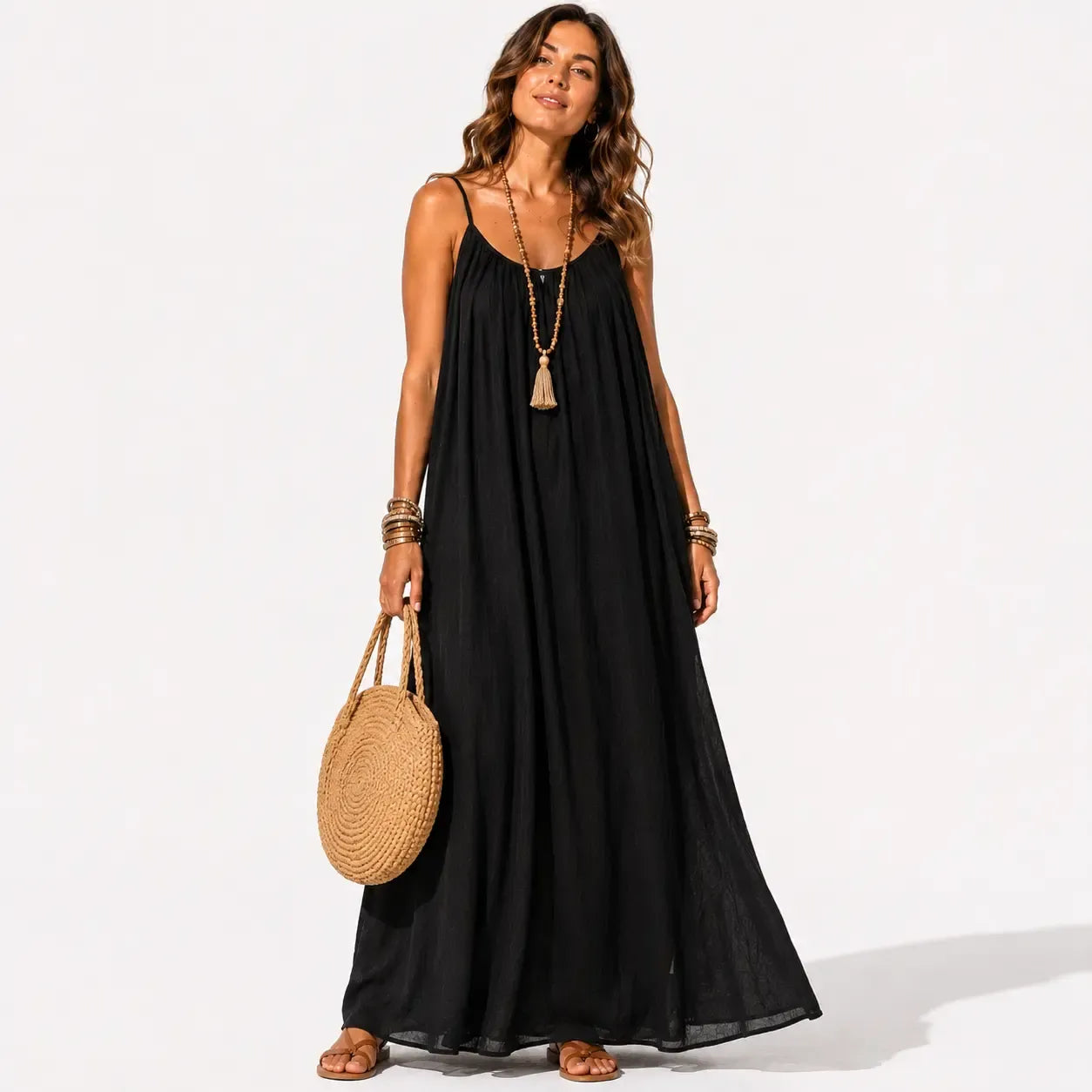 Backless Tie-Back Maxi Dress