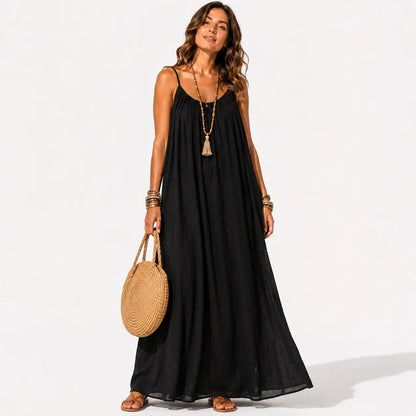 Backless Tie-Back Maxi Dress