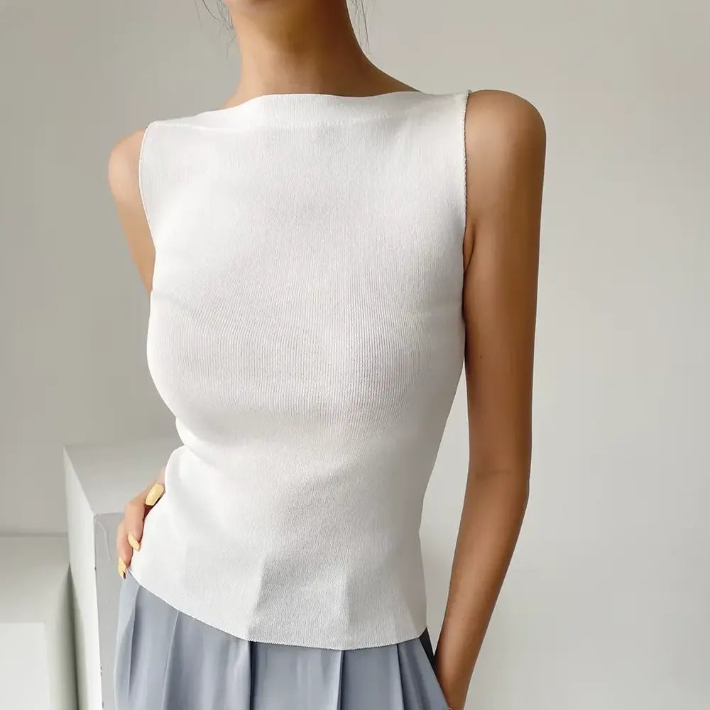 Bateau Neck Crop Tank