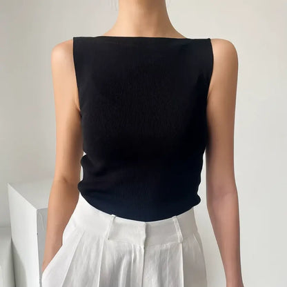 Bateau Neck Crop Tank
