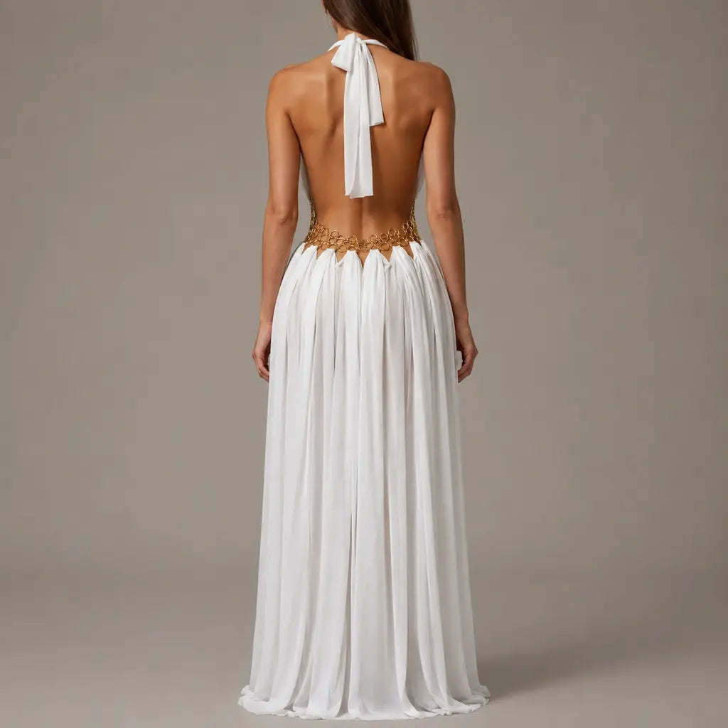 Noir Ring Halter Gown