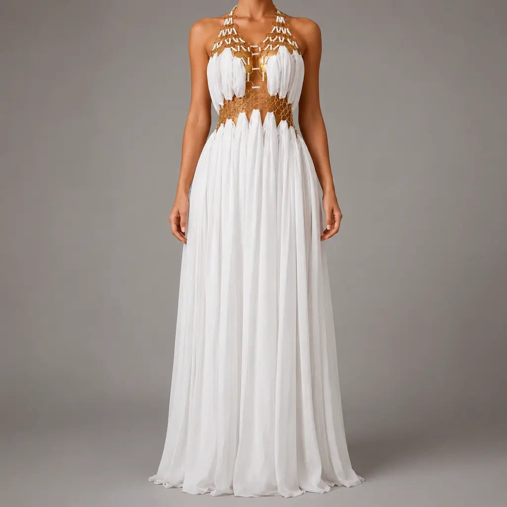 Noir Ring Halter Gown