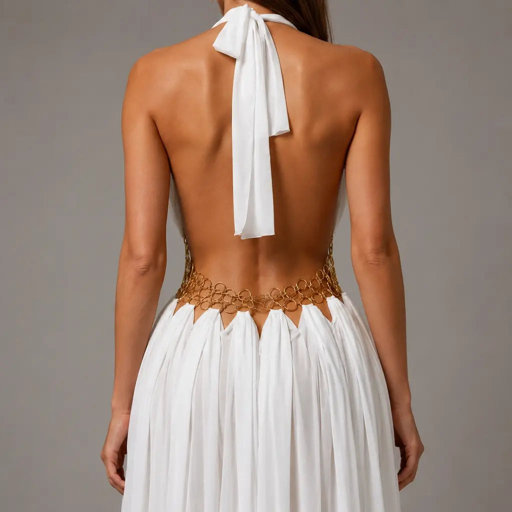 Noir Ring Halter Gown